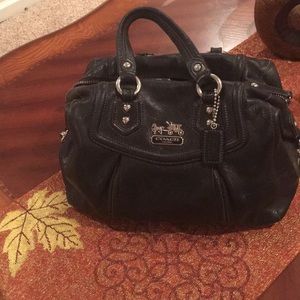 Black leather Coach Purse